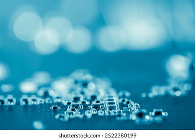 Abstract, Close up at electronic circuits, we see the technology of the mainboard, which is the important background of the computer. (logic board,cpu motherboard,Main board,system board,mobo)	