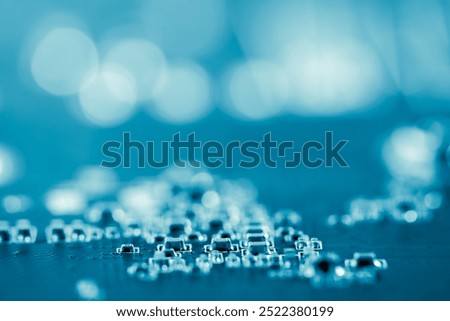 Abstract, Close up at electronic circuits, we see the technology of the mainboard, which is the important background of the computer. (logic board,cpu motherboard,Main board,system board,mobo)	