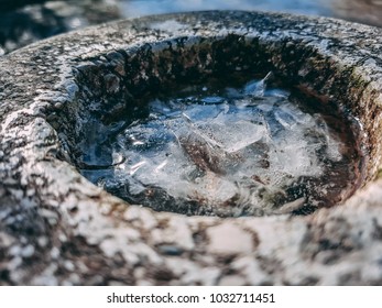 Abstract Closeup Ice Breaking Top View