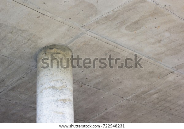 Abstract Closeup View Exposed Concrete Ceiling Stock Photo