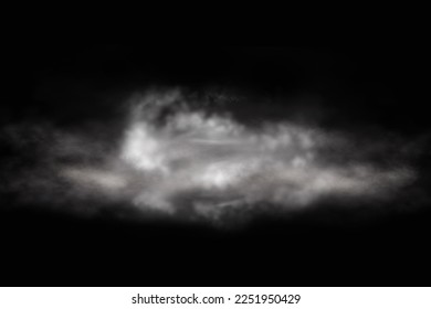 Abstract cloud of fog. Smoke overlay effect. Fog overlay effect. Smoke texture overlays. Misty effect. Isolated on black background. 