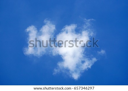 Abstract cloud formation over blue sky background