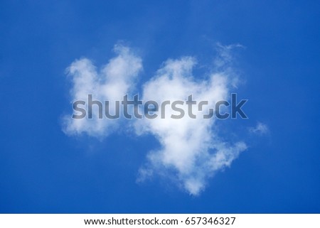Abstract cloud formation over blue sky background