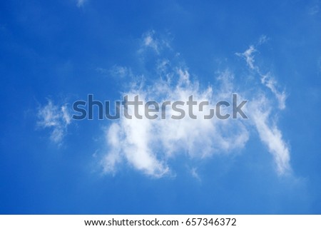 Abstract cloud formation over blue sky background
