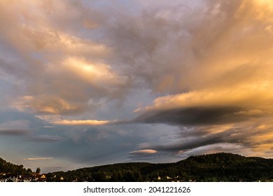 Abstract cloudscape in sunset light