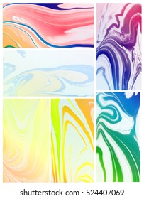 Abstract Color Oil Paint On Water Background (oil Color Mable Style )with Retro Filter