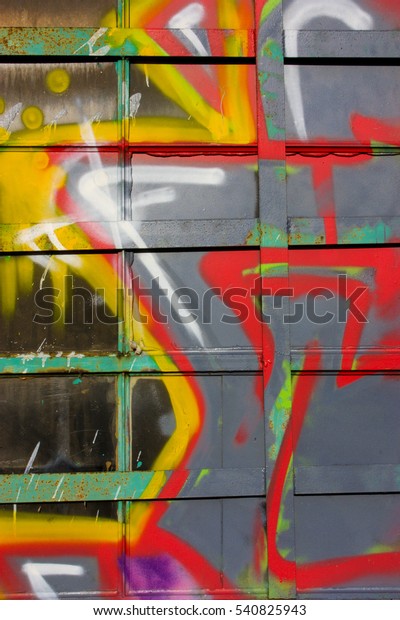 Abstract Color Paint On Garage Door Stock Photo Edit Now 540825943