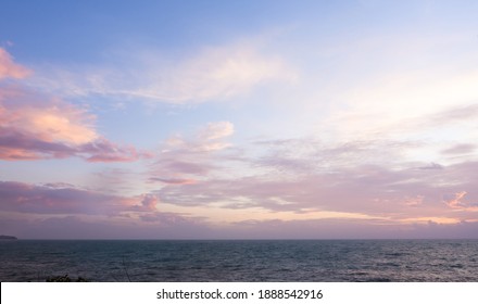 abstract color of the pinky sky and soft warm color clouds in dawn time, sunrise morning over seacoast. skies covered by romantic cirrus clouds, nature landscape background of Samui island in Thailand - Powered by Shutterstock