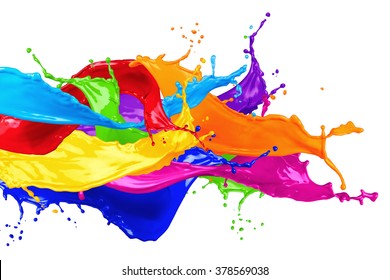 Multi-colore di schizzi di acquarello e macchie Foto stock - Alamy