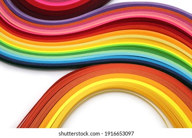 Abstract color wave rainbow strip line paper horizontal background  