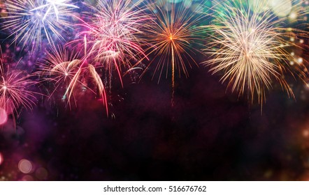 Abstract colored firework background with free space for text - Shutterstock ID 516676762