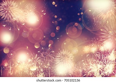 Abstract colored firework background with free space for text