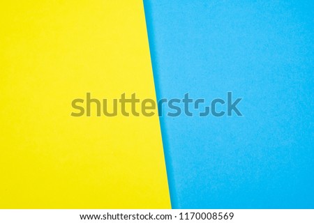Abstract colored paper art background and backdrop blank material design blue and yellow color 
