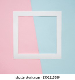 abstract colored paper pastel tone background with blank picture frame. Geometric pattern of paper, linear composition, the intersection of sheets of paper, template for design - Shutterstock ID 1303215589