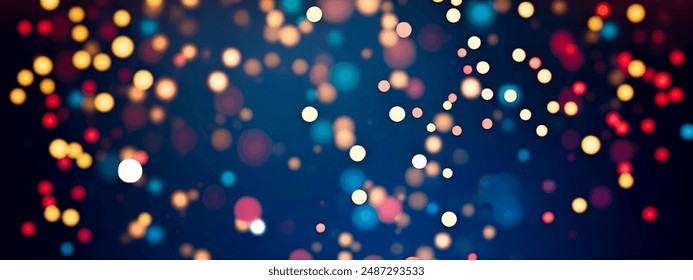 Abstract colorful bokeh orbs on dark background, vibrant defocused light dots pattern, festive overlay texture for photo editing, blurred bright circular shapes for creative graphic design backdrop - Powered by Shutterstock