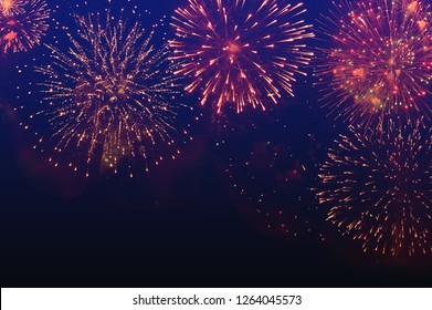 abstract colorful bright fireworks background for celebrate
