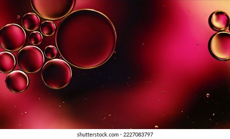 Abstract Colorful Food Oil Drops Bubbles and spheres Flowing on Water Surface Macro Photography - Shutterstock ID 2227083797