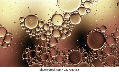 Abstract Colorful Food Oil Drops Bubbles and spheres Flowing on Water Surface Macro Photography - Shutterstock ID 2227083965