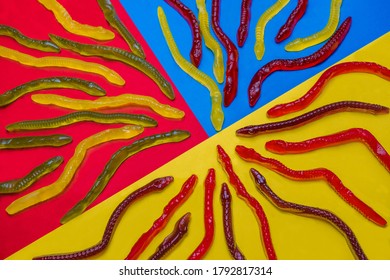 Abstract, Colorful Image Of Jelly Snakes