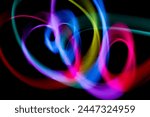 Abstract colorful irregular lines background. Long exposure. Light painting photography