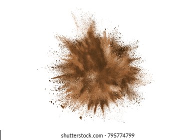 abstract colorful powder splatted background on white background.

