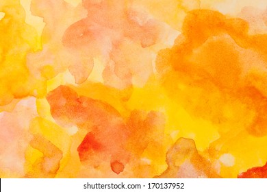 Abstract colorful water color art background hand paint on white background