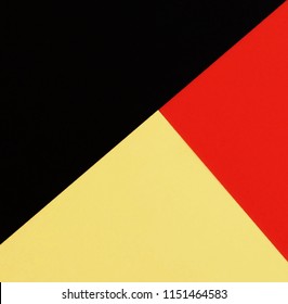 Abstract colors pattern papers background. Minimal geometric Germany   flag colors mock up background. Flat lay, Top view. Copy space - Shutterstock ID 1151464583