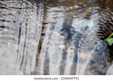 Abstract composition of light blue jets of water