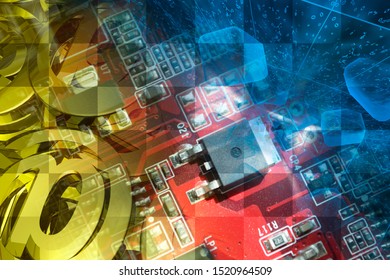Abstract computer background with electronic device and mail signs. - Powered by Shutterstock - Get 15% off with code: PIKWIZARD15
