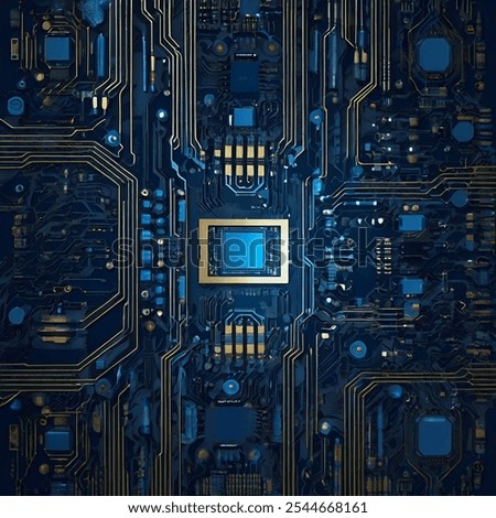 Abstract computer technology blue background banner futuristic business data technology modern concept, circuit board shape lines connecting link structure dark blue contrast.