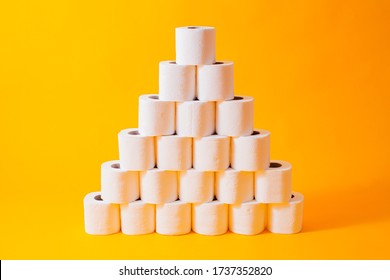Abstract concept with toilet paper, infochart pyramid
