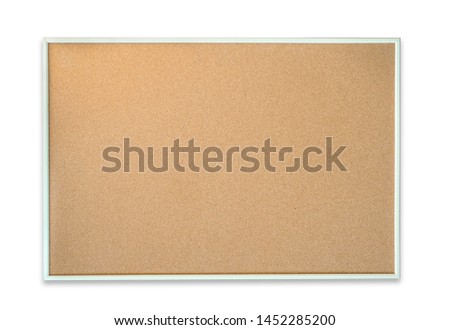 abstract cork board for paper note pinned on white background. Blank billboard for mocking up your text message or work art design. 