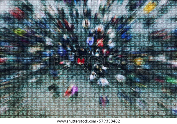 abstract crowd\
of people  networking on\
cyberspace
