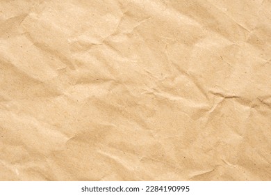 Abstract crumpled and creased recycle brown paper texture background - Shutterstock ID 2284190995