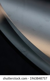 Abstract Curved Gray Steel Metal Edge Blurred Out