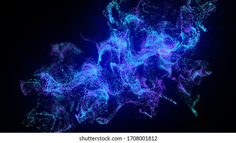 Abstract dark background of glow particles  - Shutterstock ID 1708001812