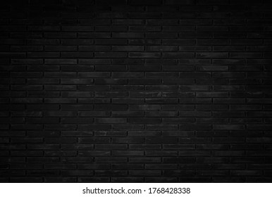 Abstract dark brick wall texture background pattern, Wall brick surface texture. Brickwork painted of black color interior old clean concrete grid uneven, Home or office design backdrop decoration. - Shutterstock ID 1768428338