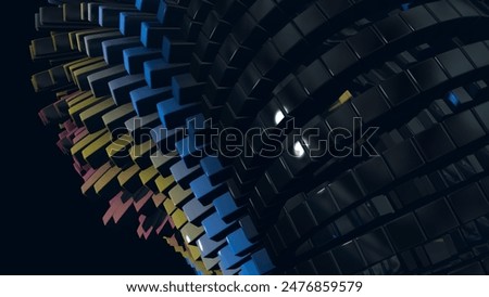 Abstract dark cubic background, 3d rendering