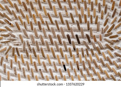 Abstract decorative wooden textured basket weaving. Basket texture background, close up. Abstract natural wicker horizontal background or texture