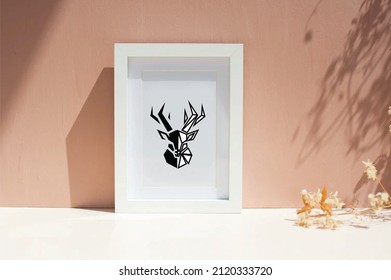  Abstract Deer Photo With Frame 