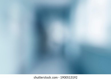 abstract defocused blurred technology space background, empty business corridor or shopping mall. Medical and hospital corridor defocused background with modern laboratory (clinic)