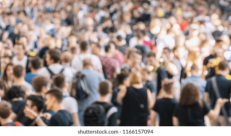 Abstract Defocused Crowd Of People