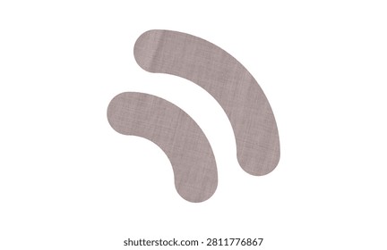 Abstract Denim Fabric Texture RSS Connection Symbol Icon Isolated on White Background