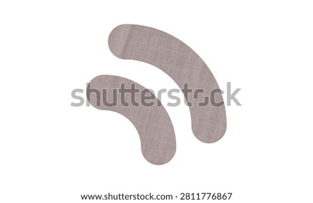 Abstract Denim Fabric Texture RSS Connection Symbol Icon Isolated on White Background