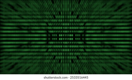 Abstract depiction of a binary code matrix in vivid green, representing data, technology, and digital themes. Ideal for tech-related designs or cyber concepts. - Powered by Shutterstock