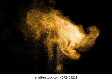 Abstract design of powder cloud against dark background