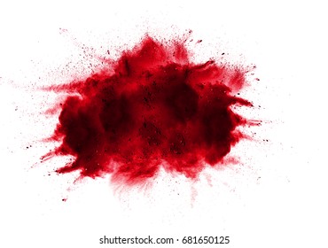 Red Powder Explosion On White Background Stock Photo (Edit Now) 627987950