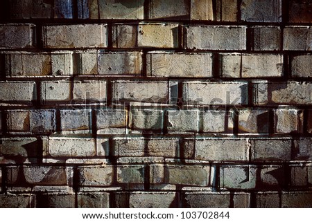 Abstract designed dark brick wall background