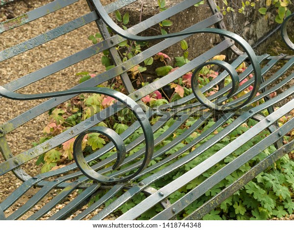 Abstract Detail Bent Slats Ornate Scrolls Stock Photo Edit Now