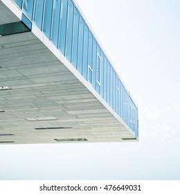 Abstract Detail Of Modern Contemporary Glass Architecture With Copy Space